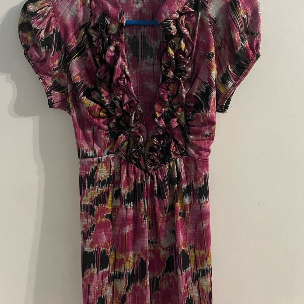 HeartSoul Pink and Black Patterned Blouse in medium